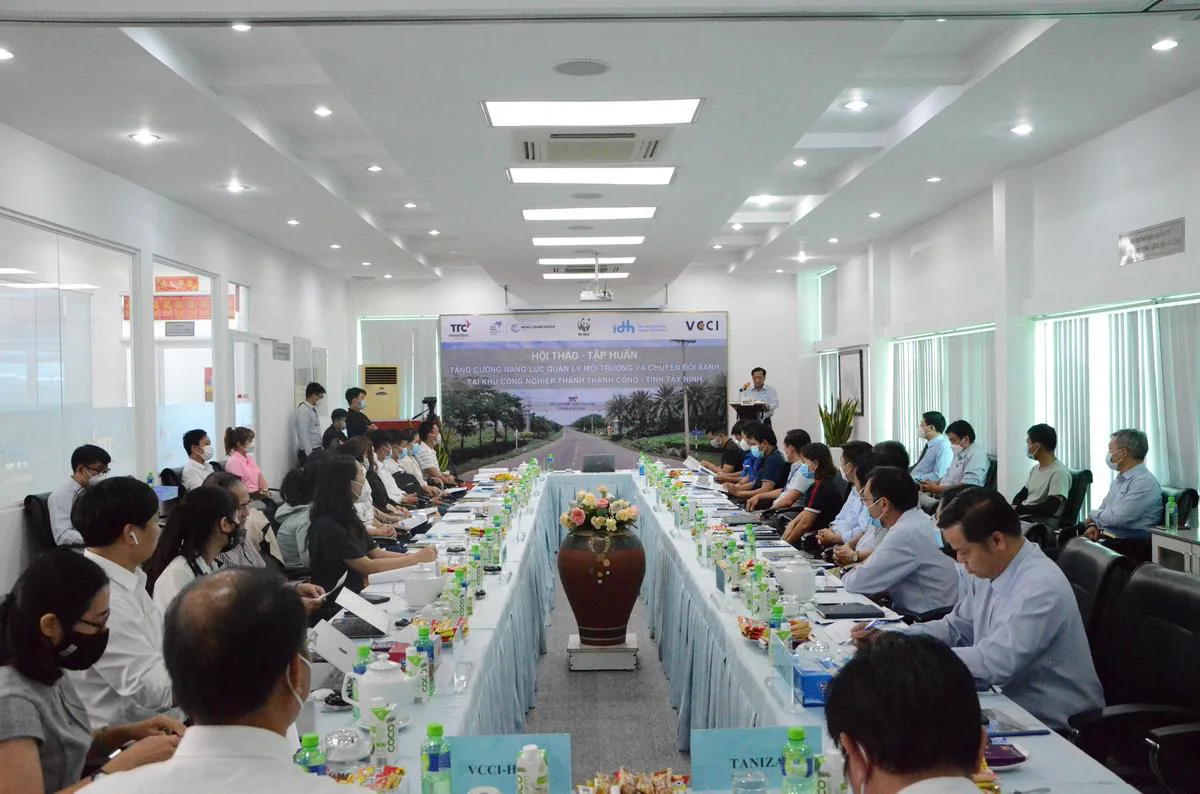 Hội thảo với chủ đề “TĂNG CƯỜNG NĂNG LỰC QUẢN LÝ MÔI TRƯỜNG VÀ CHUYỂN ĐỔI XANH TẠI KHU CÔNG NGHIỆP THÀNH THÀNH CÔNG  – TỈNH TÂY NINH”