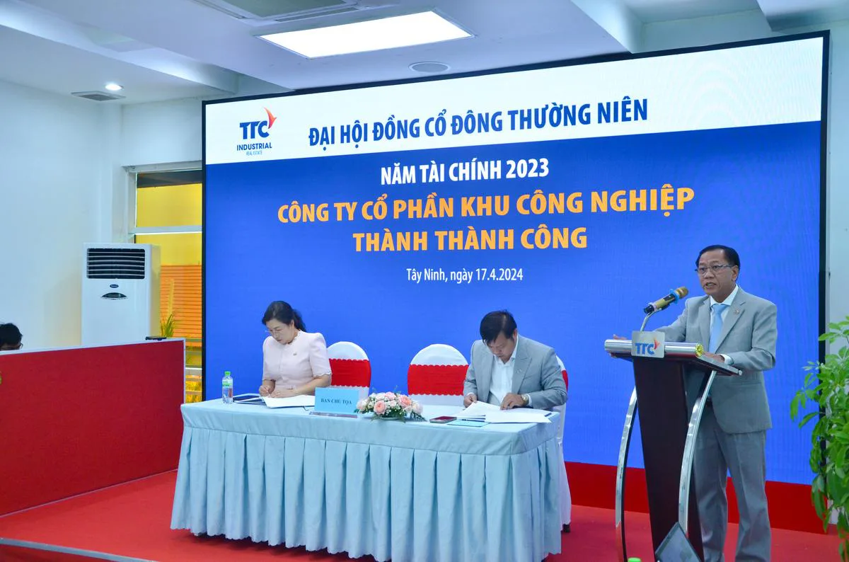 ĐẠI HỘI ĐỒNG CỔ ĐÔNG THƯỜNG NIÊN NĂM TÀI CHÍNH 2023 - Công Ty CP Khu Công Nghiệp Thành Thành Công (TTC IZ) ĐẠI HỘI ĐỒNG CỔ ĐÔNG THƯỜNG NIÊN NĂM TÀI CHÍNH 2023 - Công Ty CP Khu Công Nghiệp Thành Thành Công (TTC IZ)