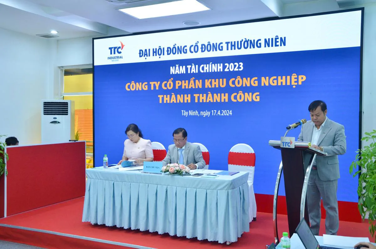 ĐẠI HỘI ĐỒNG CỔ ĐÔNG THƯỜNG NIÊN NĂM TÀI CHÍNH 2023 - Công Ty CP Khu Công Nghiệp Thành Thành Công (TTC IZ) ĐẠI HỘI ĐỒNG CỔ ĐÔNG THƯỜNG NIÊN NĂM TÀI CHÍNH 2023 - Công Ty CP Khu Công Nghiệp Thành Thành Công (TTC IZ)