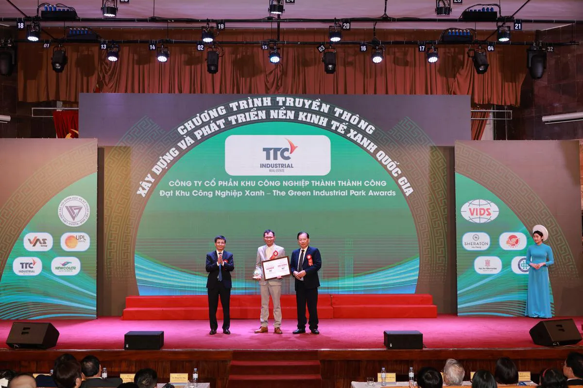 Công ty Cổ phần Khu công nghiệp Thành Thành Công (TTC IZ) Vinh Dự Nhận Giải Thưởng “Khu Công Nghiệp Xanh – The Green Industrial Park Awards”