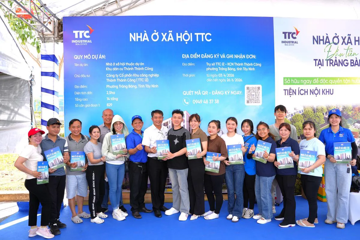 TTC IZ đưa nhà ở xã hội đến gần người lao động tại Lễ phát động Tháng Công nhân 2026 - Công Ty CP Khu Công Nghiệp Thành Thành Công (TTC IZ)